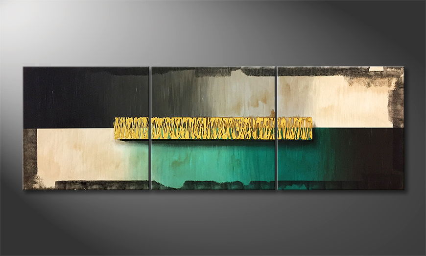 Our wall art Gold And Silend Water 210x70cm