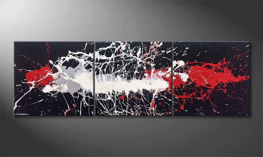 The exclusive painting Blowing Light 210x70cm