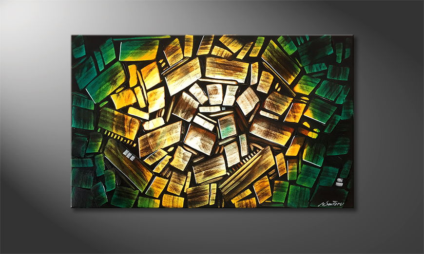 The exclusive painting Cubic Jungle 120x75cm