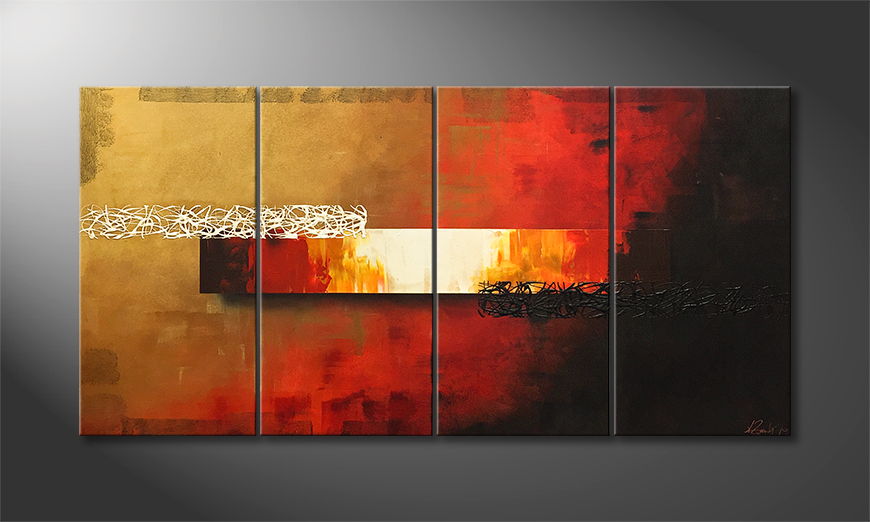The exclusive painting Fiery Night 160x80cm