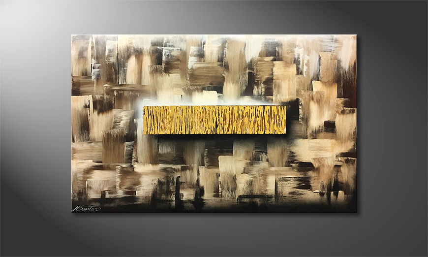 The exclusive painting Golden Waterfall 120x75cm
