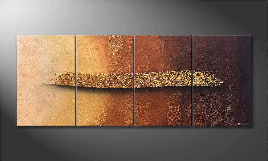 The exclusive painting Golden Whisper 200x80cm
