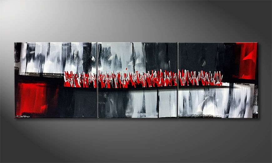 The exclusive painting Heat Is On 210x70cm