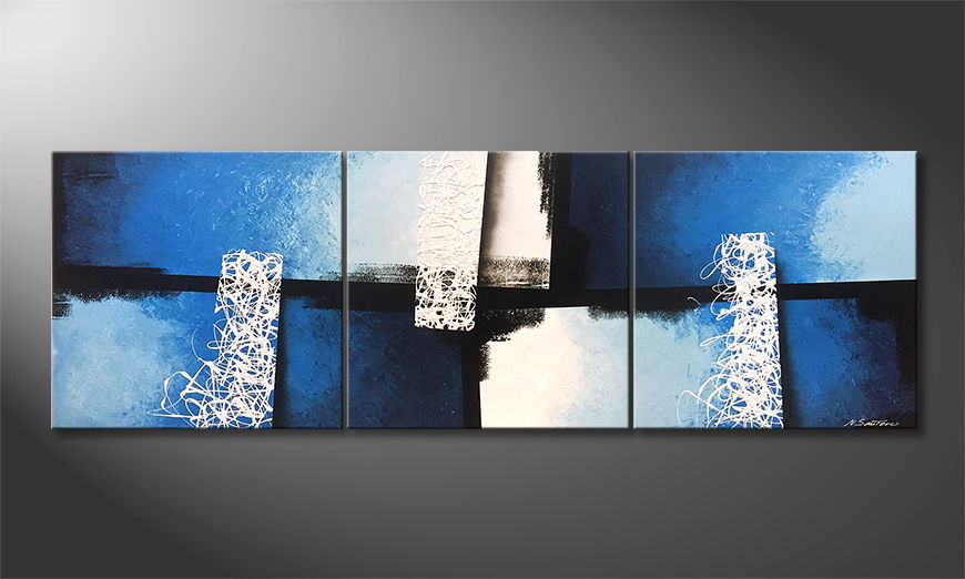The exclusive painting Light Fountains 210x70cm
