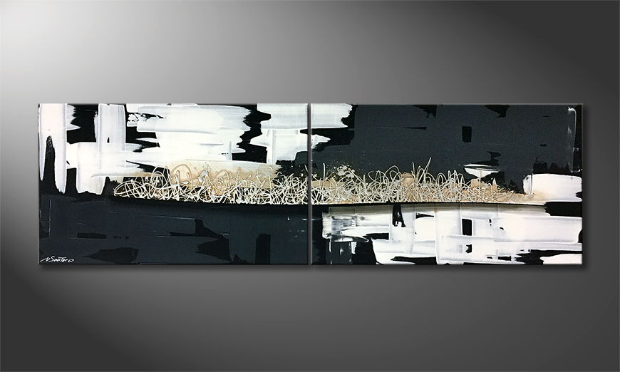 The exclusive painting Liquid Front 200x60cm