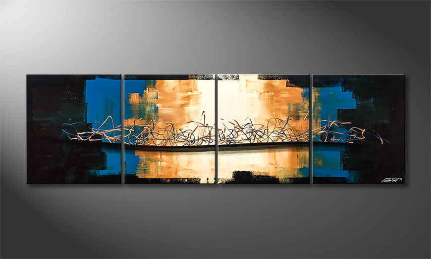 The exclusive painting Mystery Copper 200x60cm