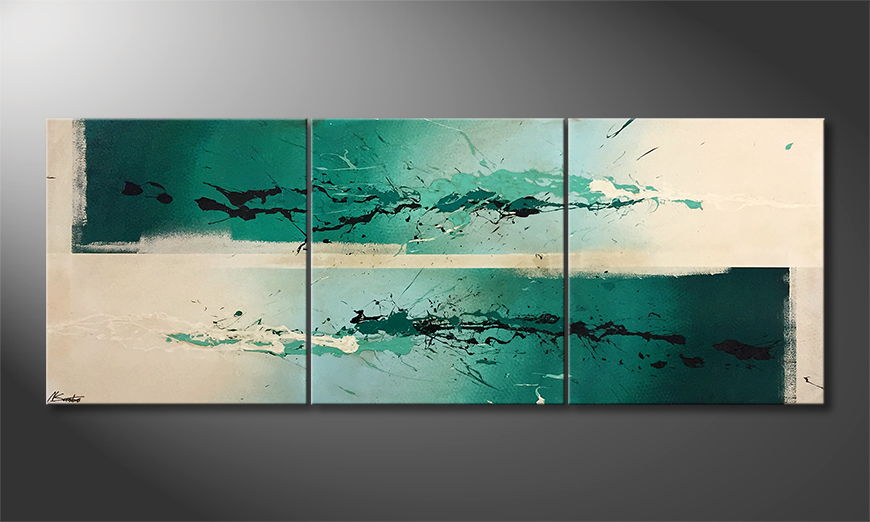 The exclusive painting Opposite Currents 210x80cm