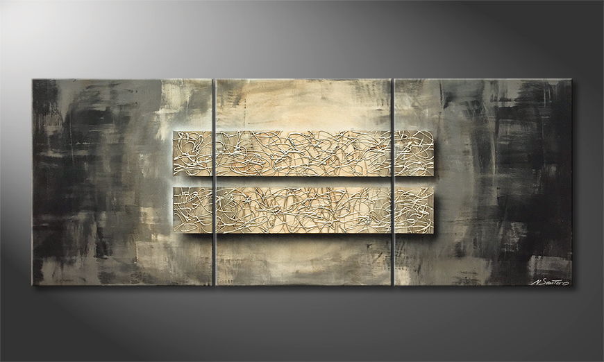 The exclusive painting Silver Moonlight 180x70cm