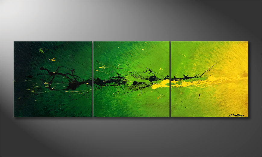 The exclusive painting Smashed Apple 180x60cm